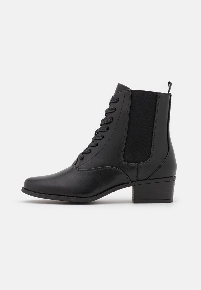 Bottines Anna Field Dentelle up Block heel Zip UP Noir Femme | AYM-1185971